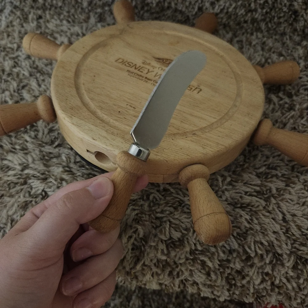 Disney Wonder Wooden Ship Wheel Lazy Susan Cheese Board